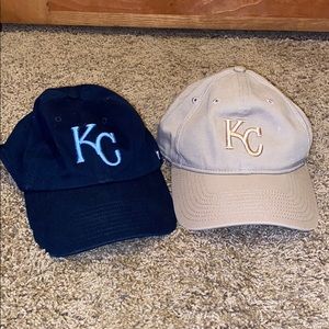 Lot of Kansas City Royals hats